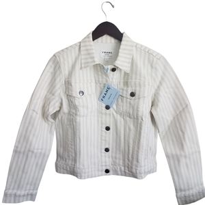 FRAME Le Vintage Stripe Denim Jacket Size M NWT